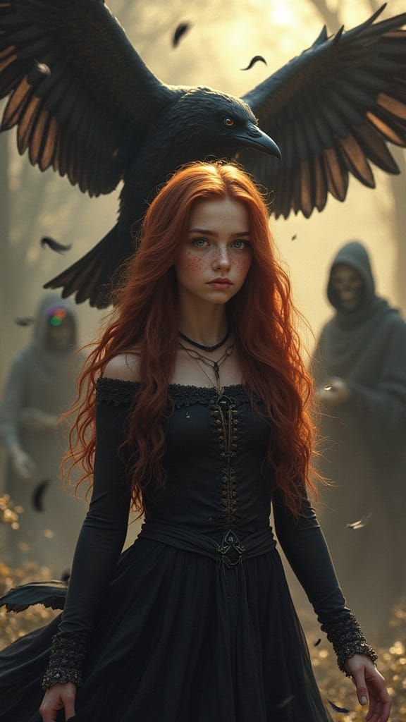 Mysterious Girl Surrounded by Dark Magic and a Majestic Rave...