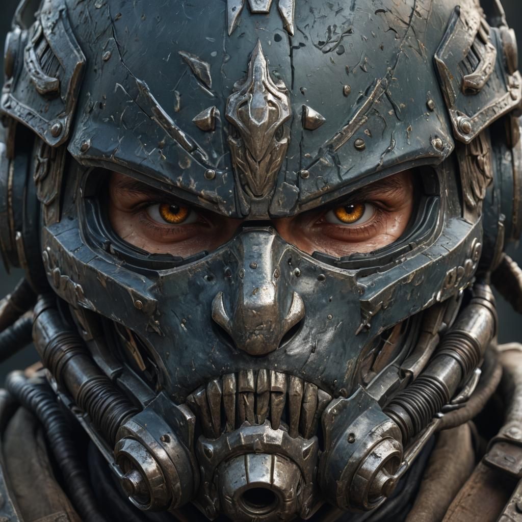 Tiger Fighter in Steel Helmet Art