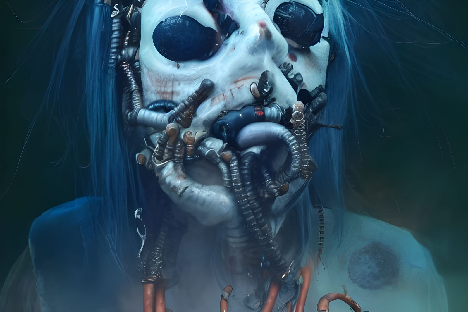 Biopunk Necromancer Portrait in Sturm und Drang Style