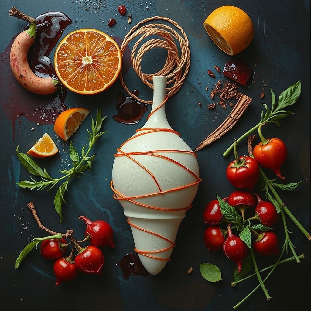 Abstract Swirling Forms in Vibrant Red Hues