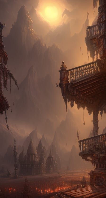 Fantastical Coffers and Coffins in Detailed Matte Painting