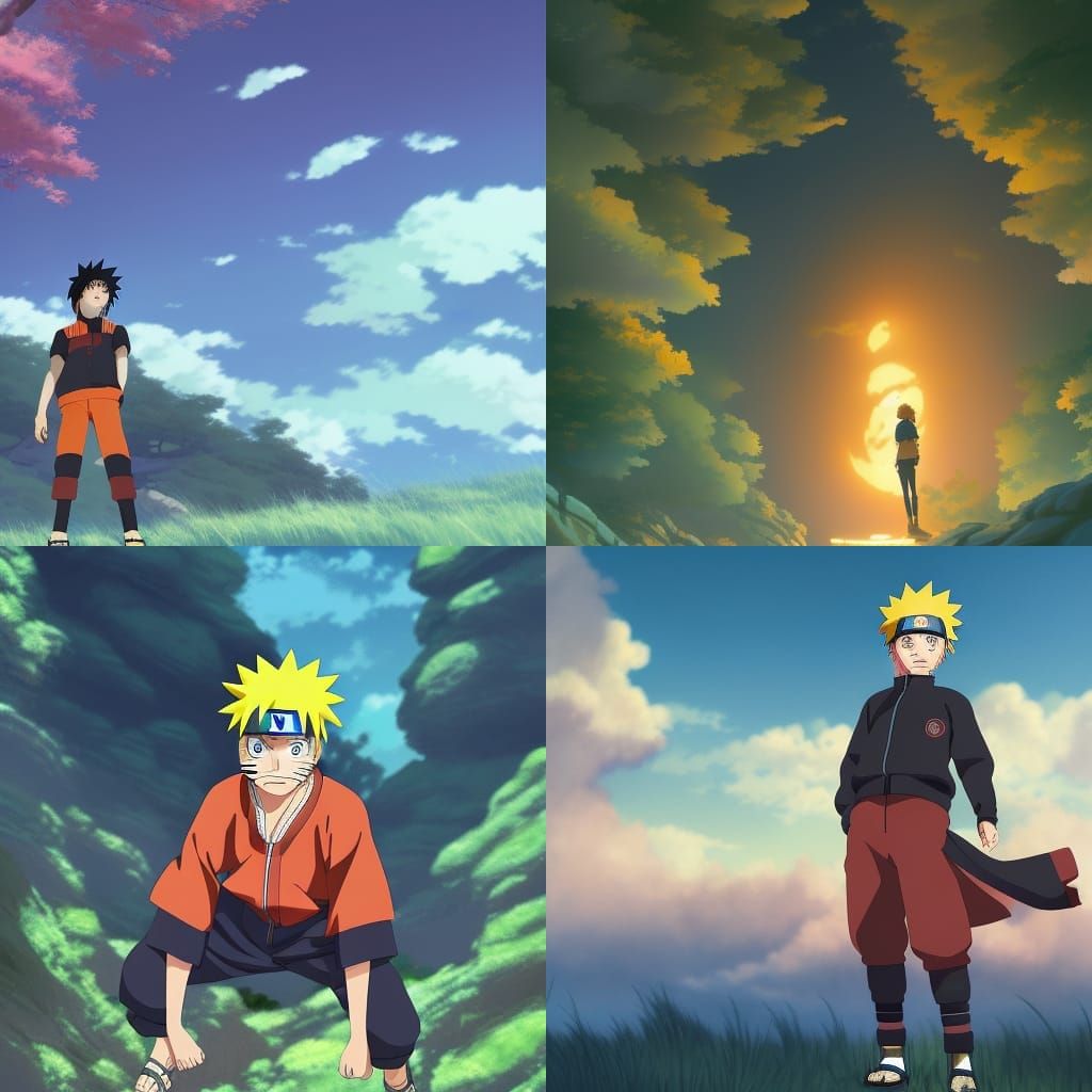 Naruto in Studio Ghibli Anime Style