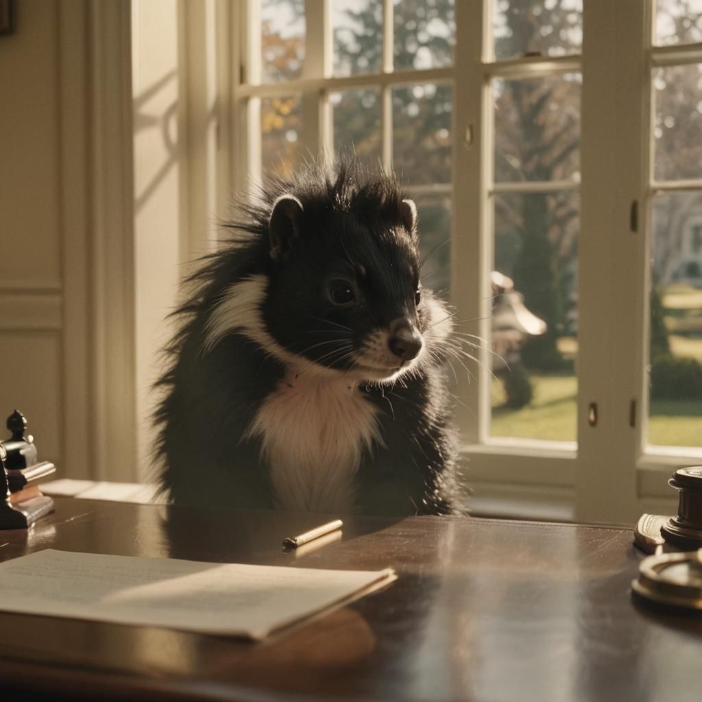 Skunk Looks into White House Office