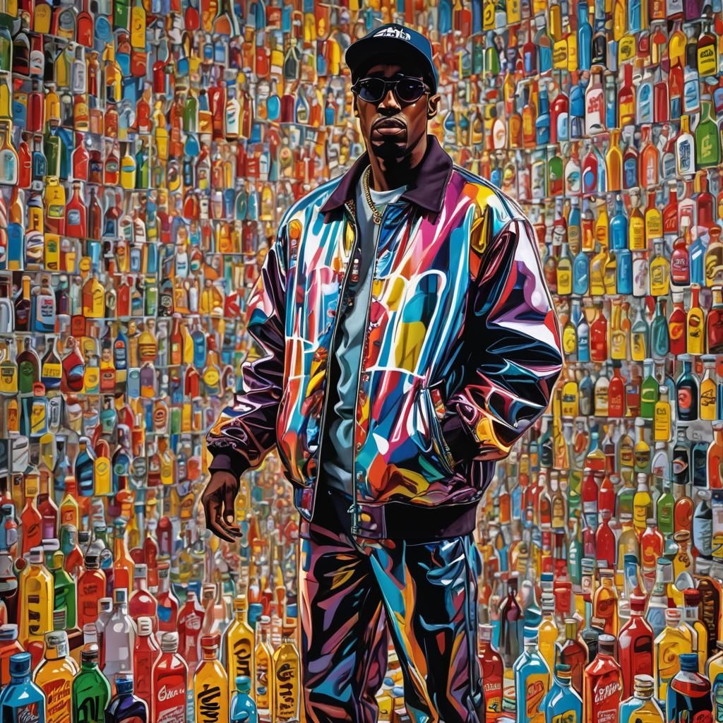 P Diddy in Graffiti Pop Art Style