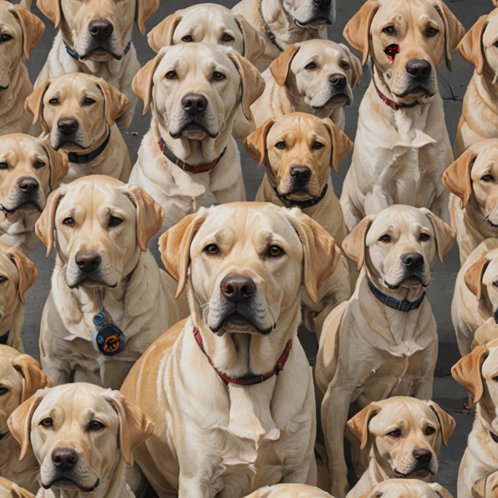 (Cyborg:1.3), yellow lab, english head