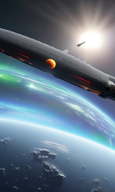 Rocket Launch Postage Stamp: Photorealistic 3D Digital Art