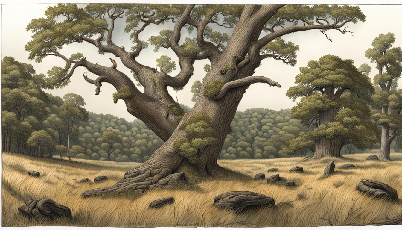 Maryland Piedmont Plateau Oak Savanna Panoramic Painting