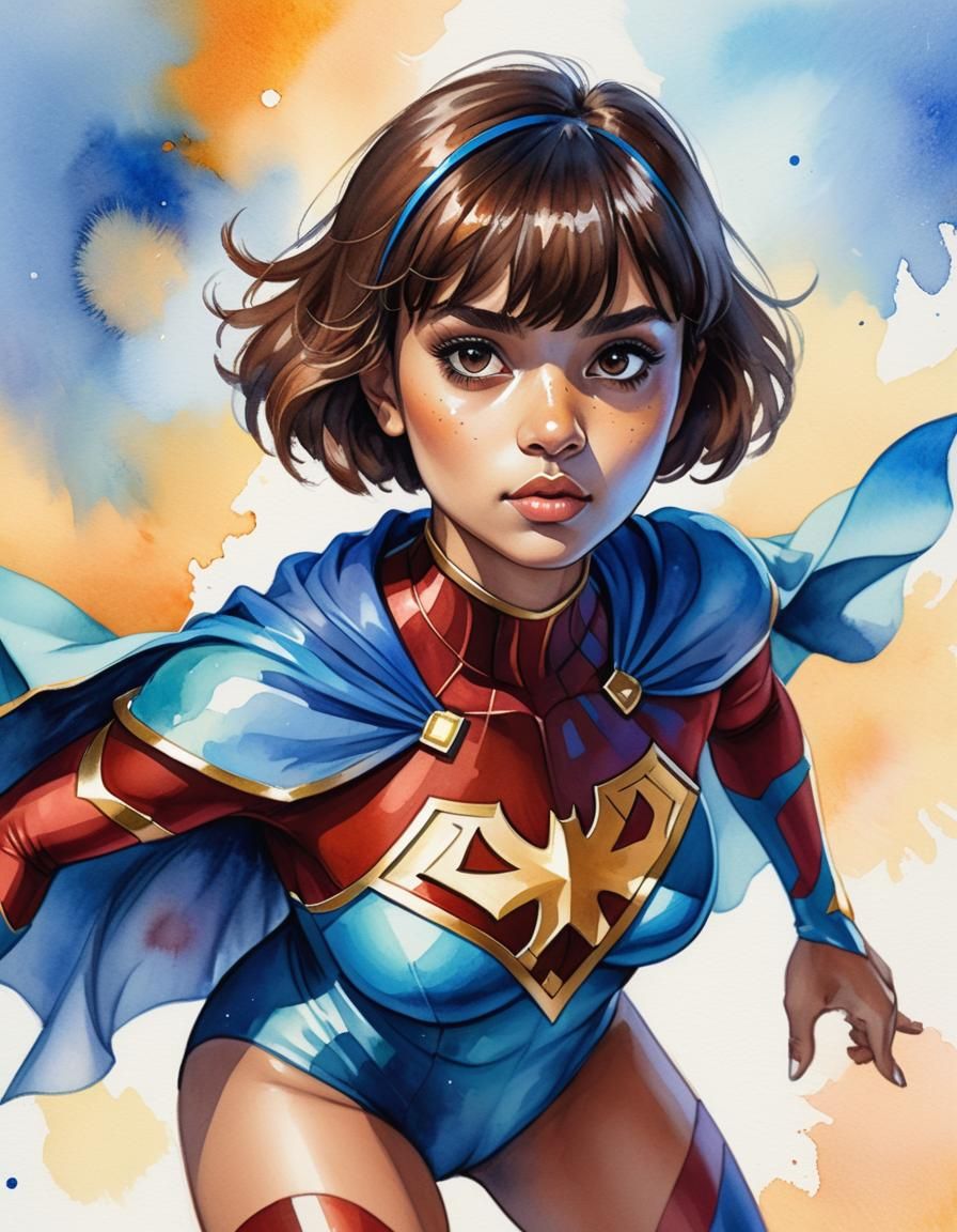 Latin American Watercolor Princess Concept Art