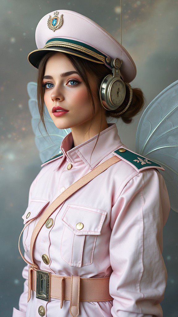 Liminal Military Fairy in Pastel Space