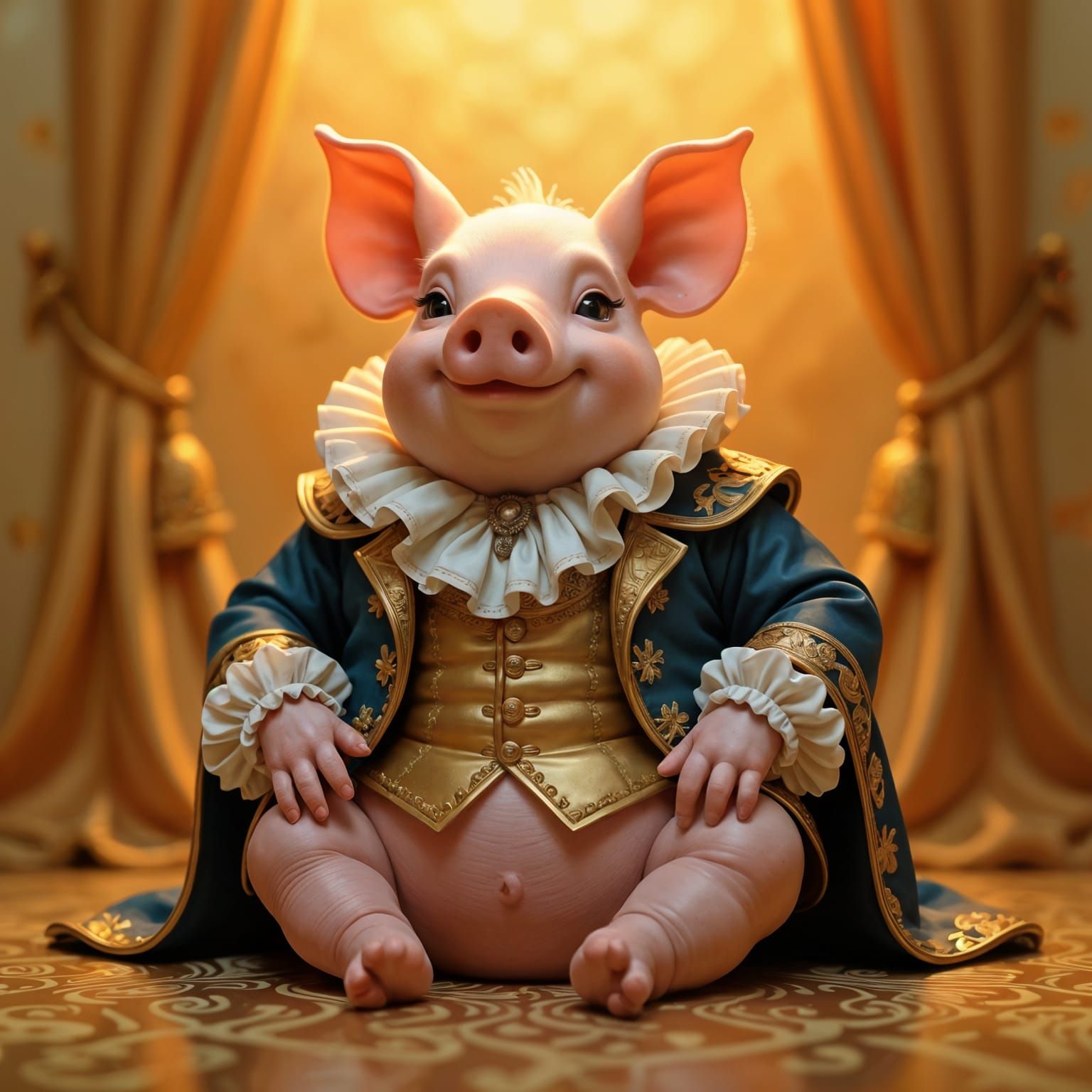Elegant Pigman Portrait with Dramatic Lighting
