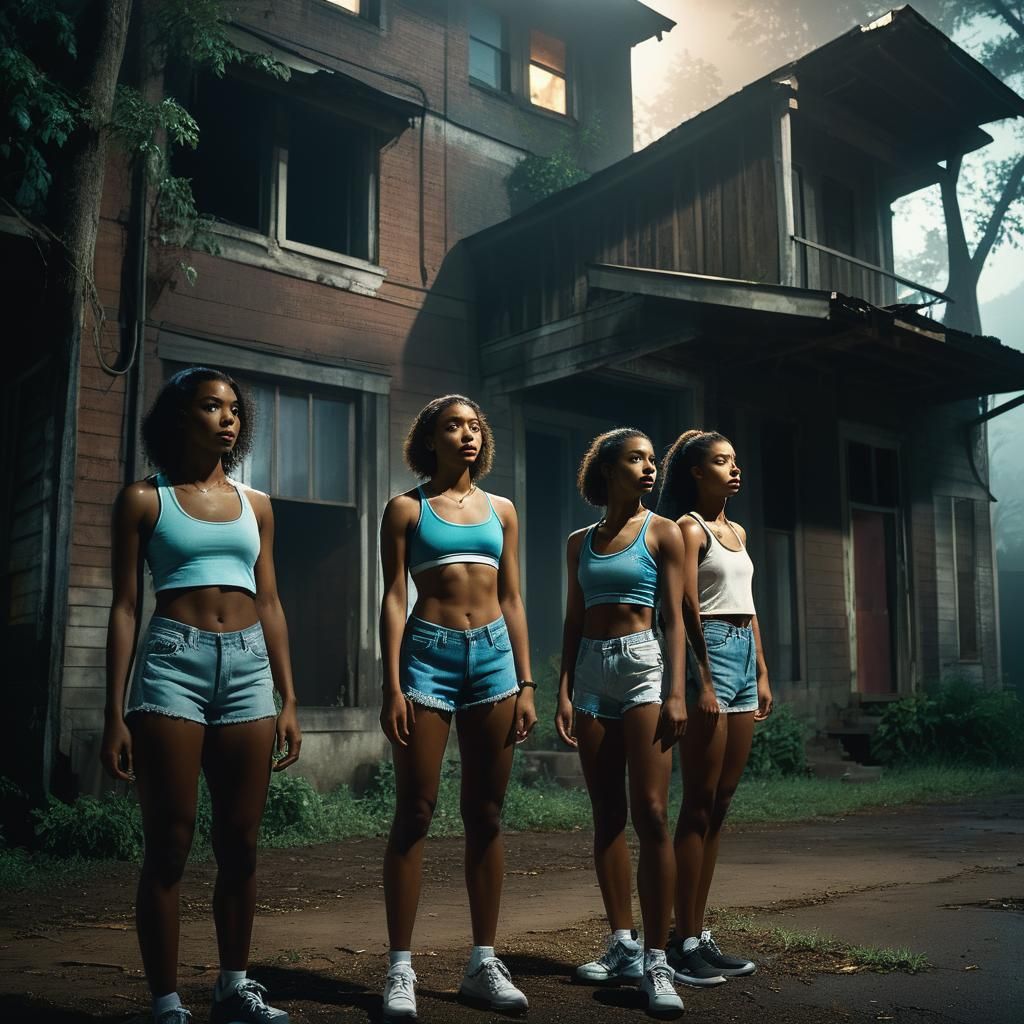 Cinematic Film Still: Women at Night