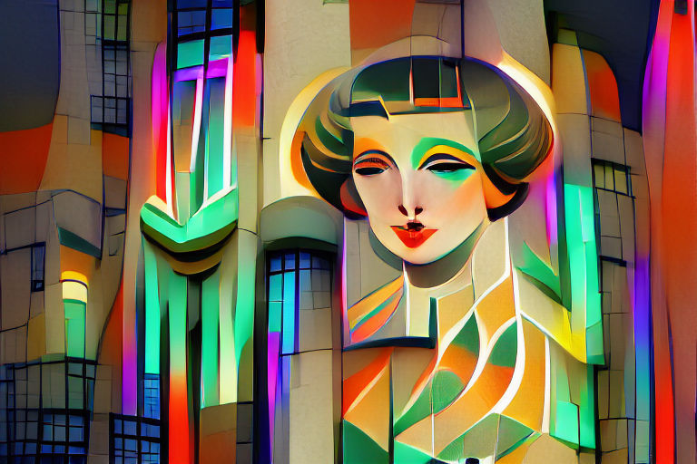 Art Deco Woman in Architectural Design