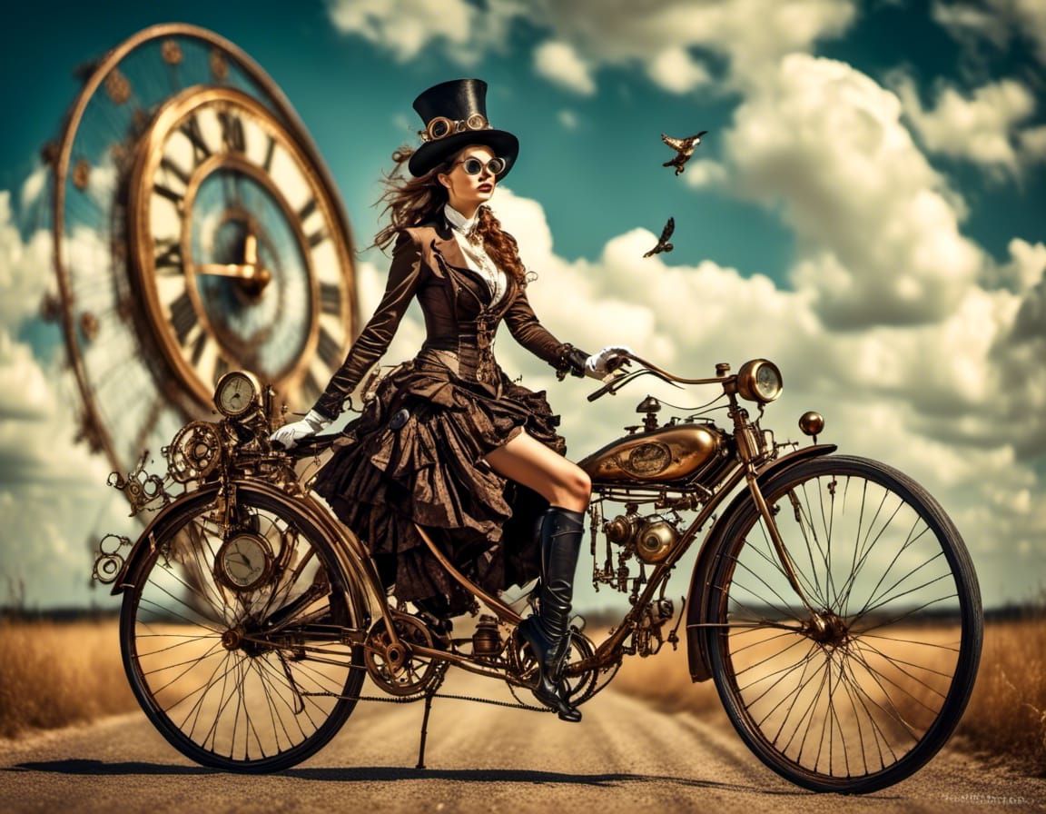 time travel steampunk woman