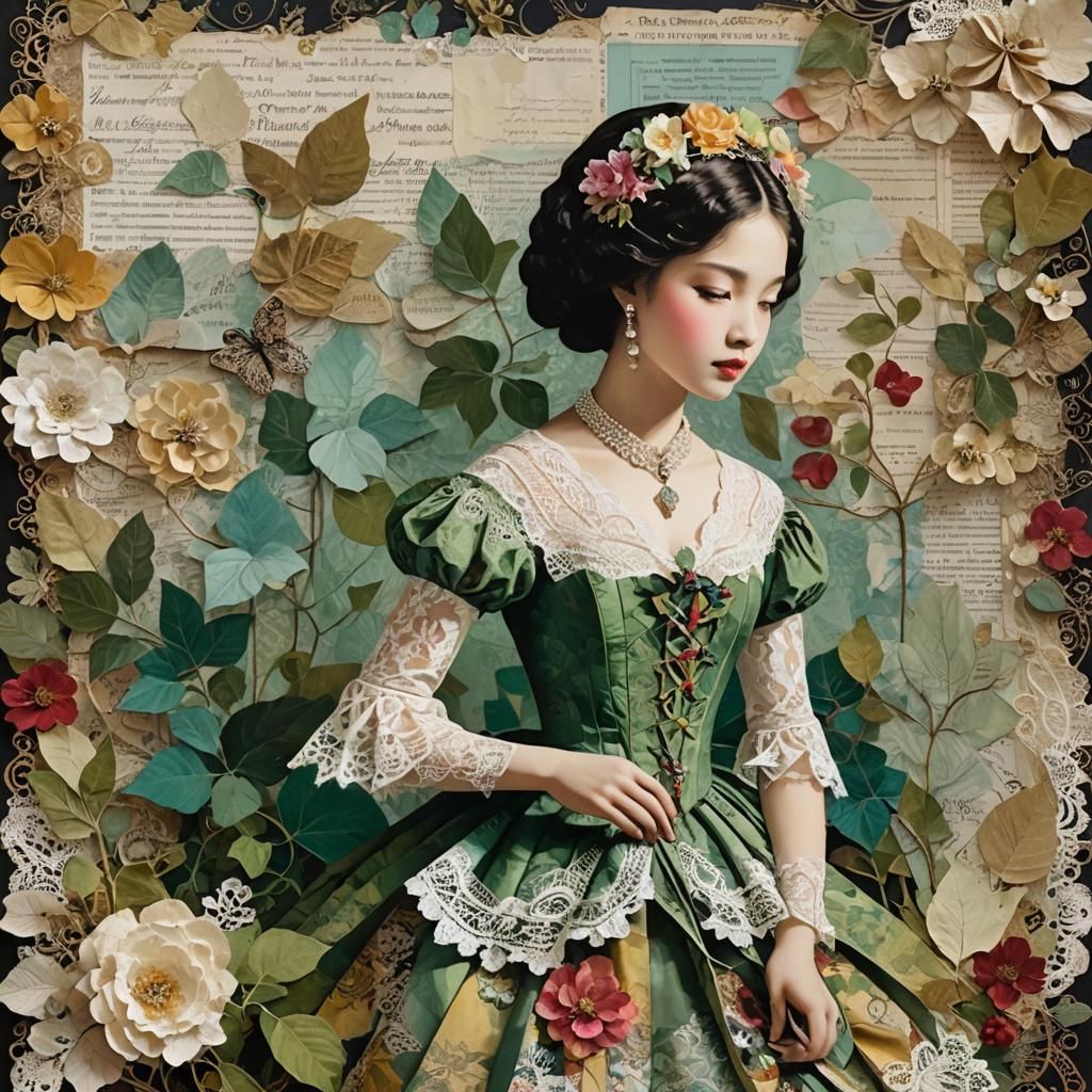 Ivy Prince in Mixed Media Paper Collage Style