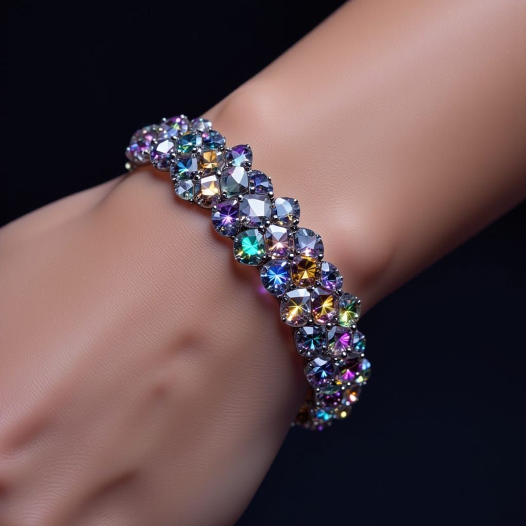 Shimmering Multicolored Gem Bracelet