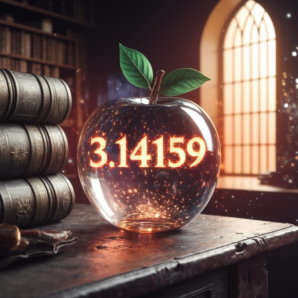 Crystal Apple Illuminated in a Sorcerer's Workroom