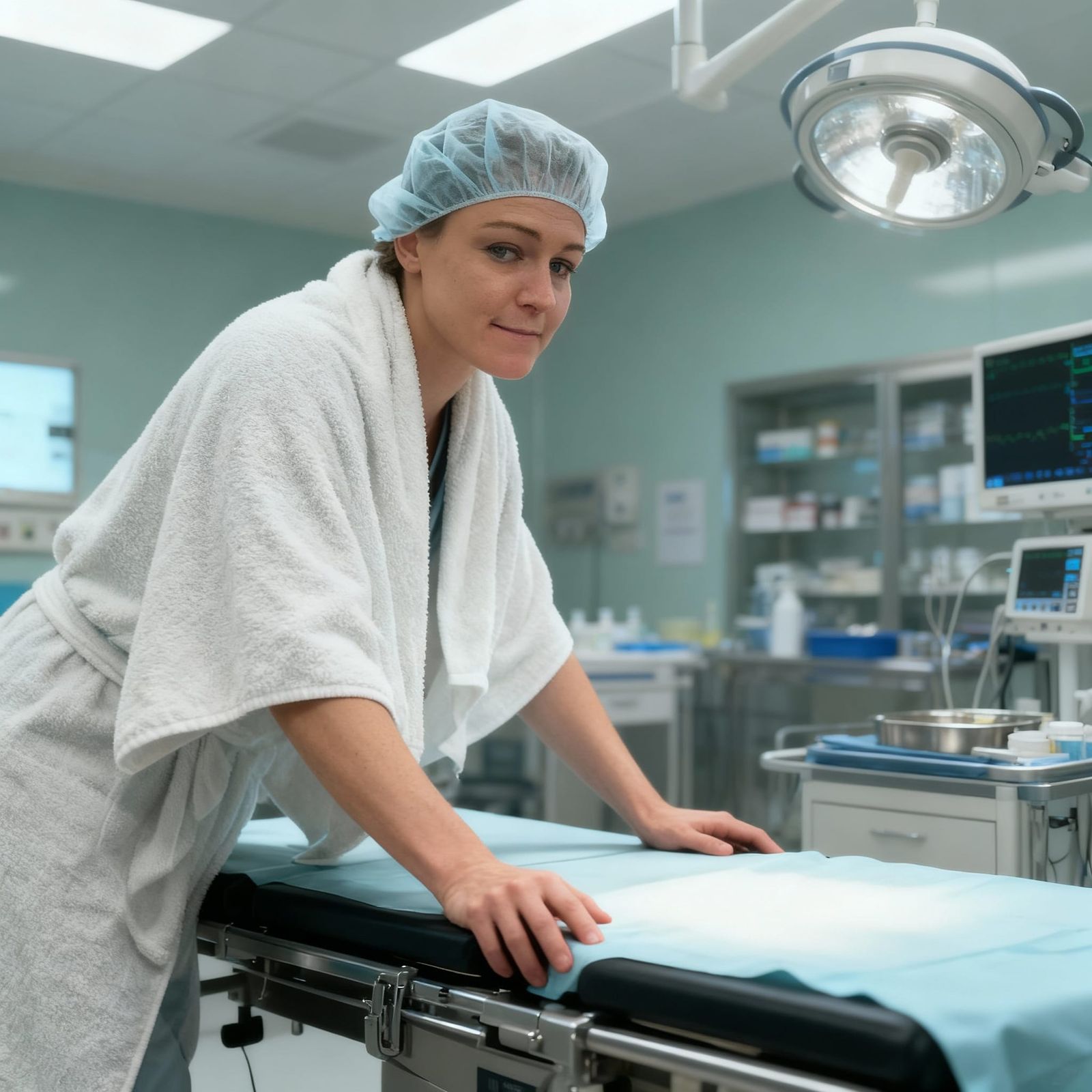Patient Prepares for Surgery in Operating Theatre