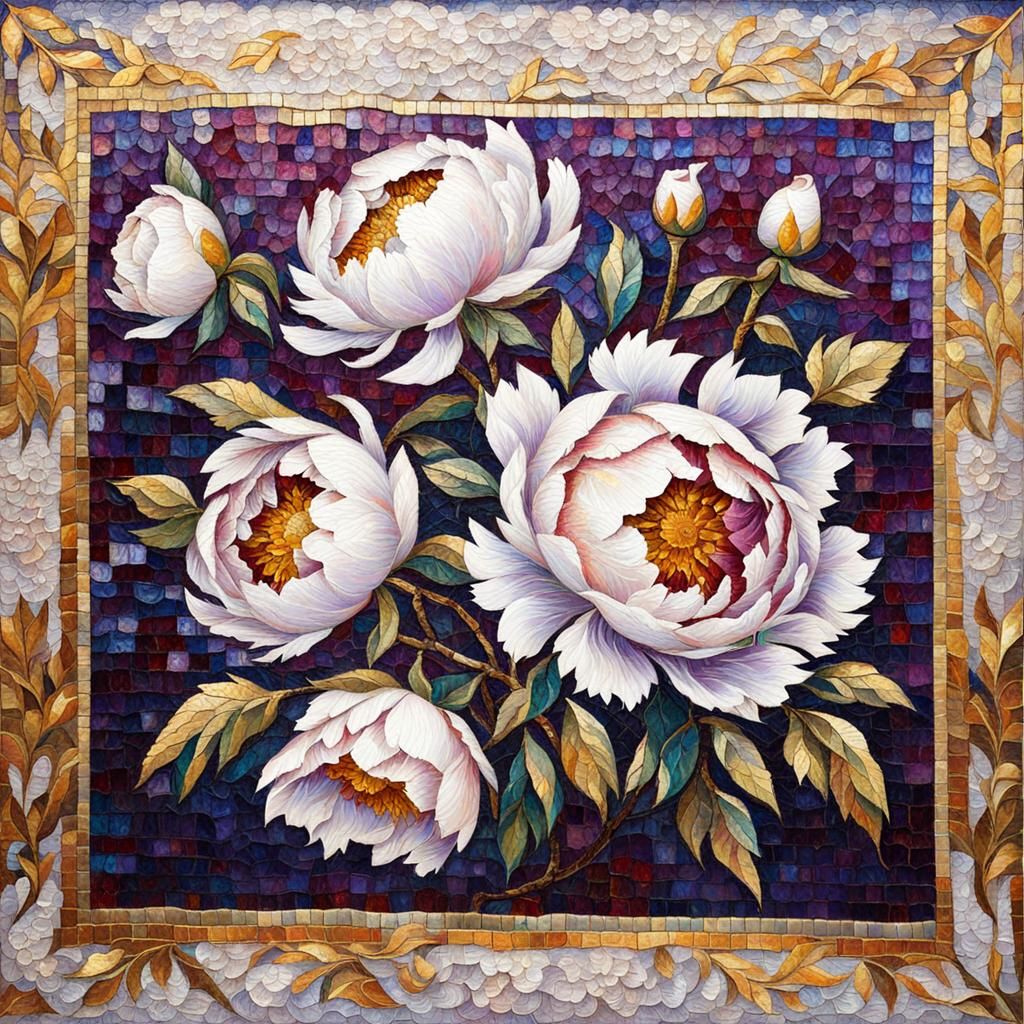 Vintage Floral Tapestry in Expressionist Style