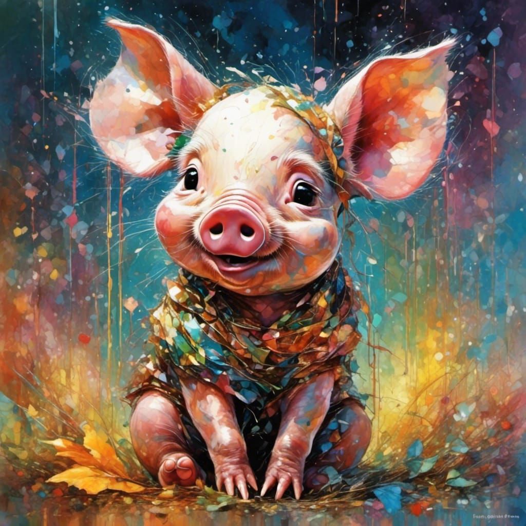 Adorable AI-Generated Piglet Image
