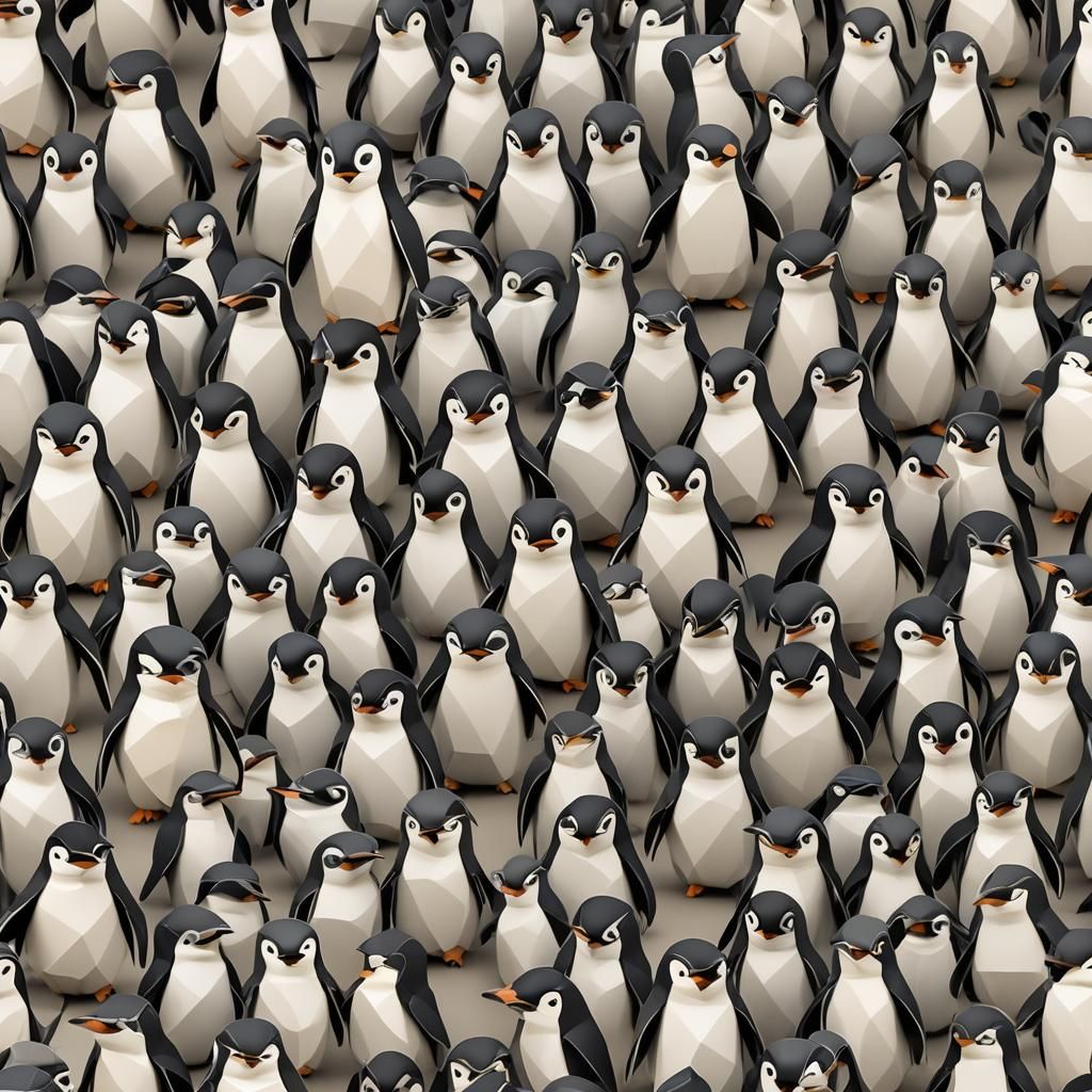 Adorable Baby Penguins as Origami Papercraft