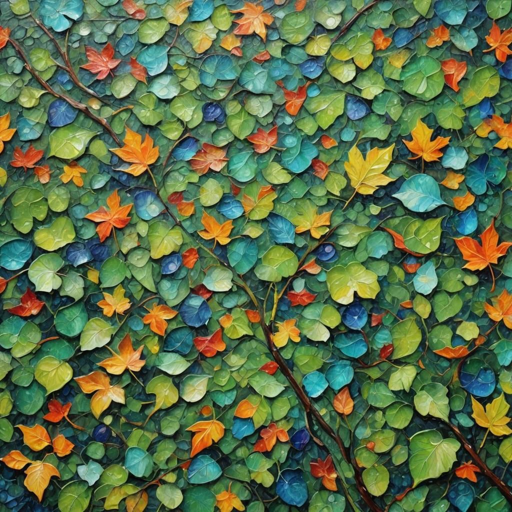 Neo-Impressionist Dewdrop: Expressive Oil Painting