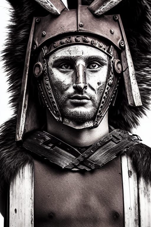 Surreal Roman Soldier Dreams of Freedom in Synthwave