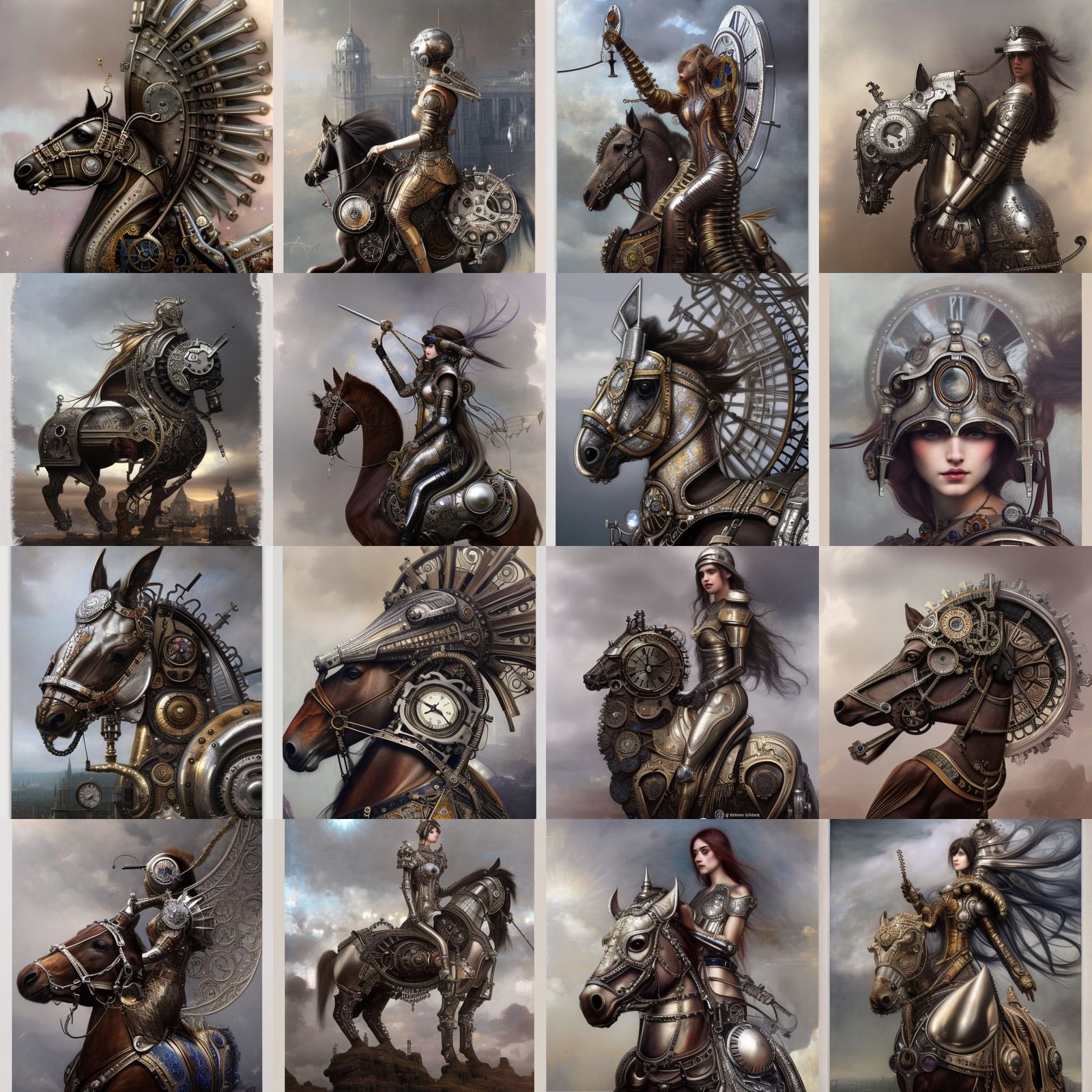 Steampunk Horse with Clockwork Armor