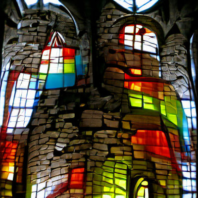 Stained Glass Cathedral in Disrepair