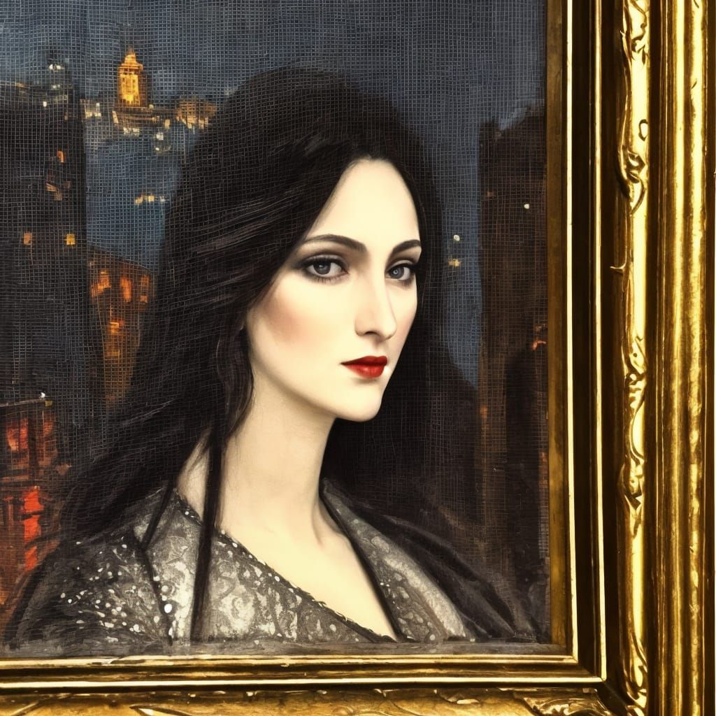 Vampire at Romantic Night in Detailed Portraiture