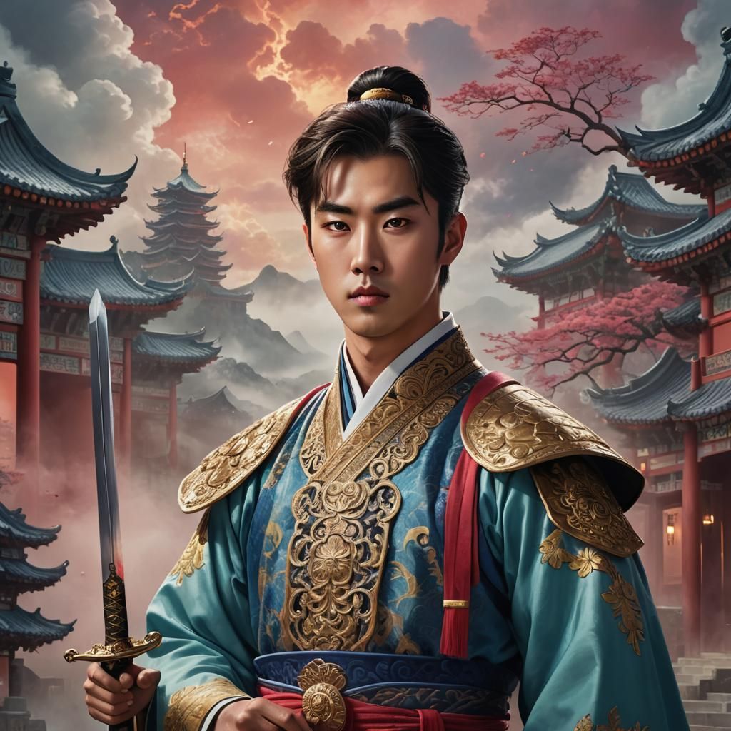 Korean Prince Charming Portrait in Fantasy Setting