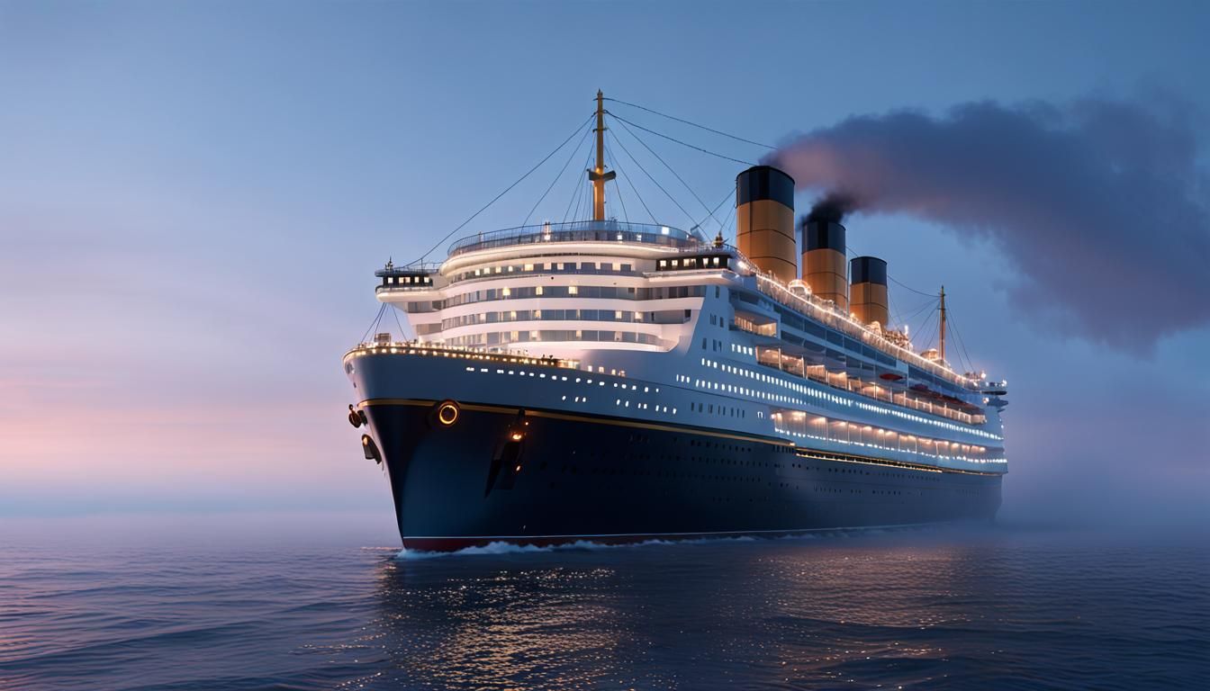 Ocean Liner in Fog: Hyperrealistic Volumetric Lighting