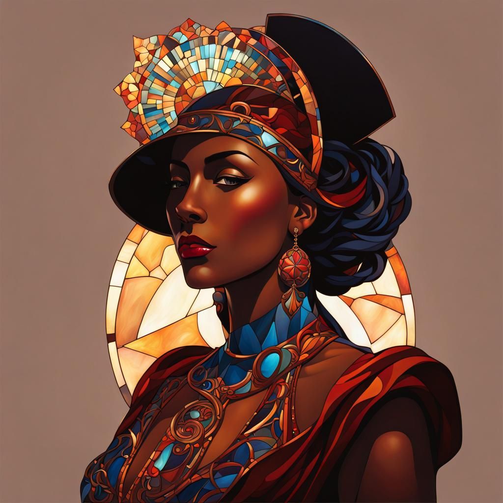 Elegant Steampunk Woman in Watercolor with Clockwork Details