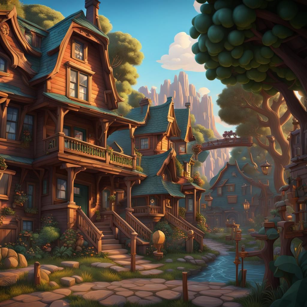 Phineas and Ferb Matte Painting in Deep Color