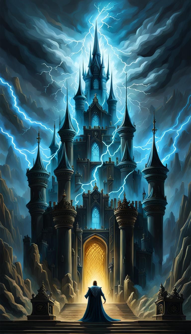 Glowing Skeleton King on Lightning Throne