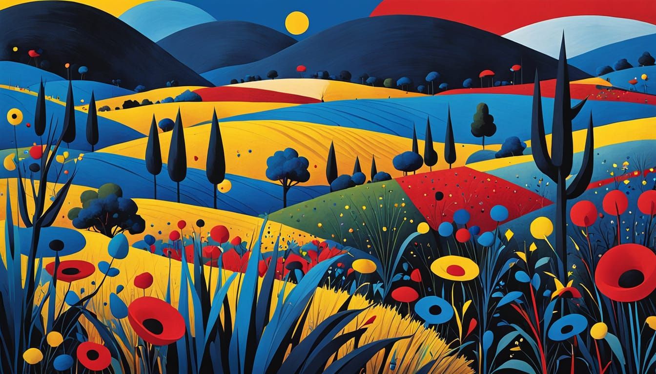 Vibrant Catalan Landscapes in Abstract Style