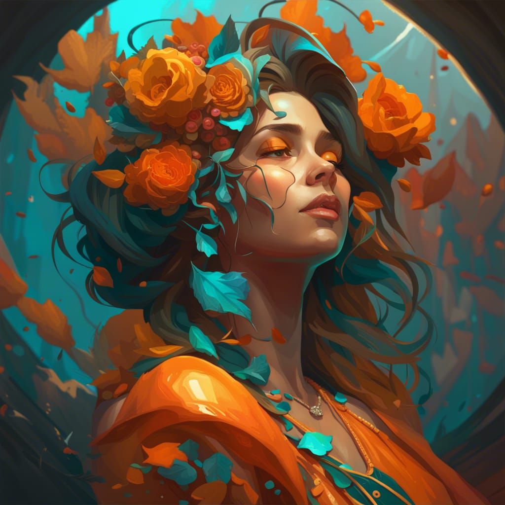 Passionate Embrace in Art Nouveau Style