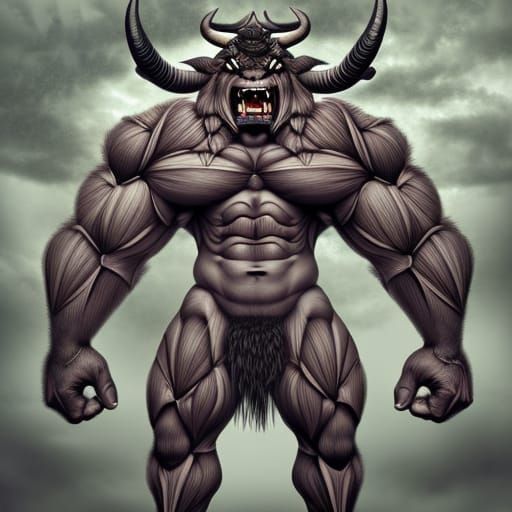 Photorealistic Oni with Muscular Physique in 8k