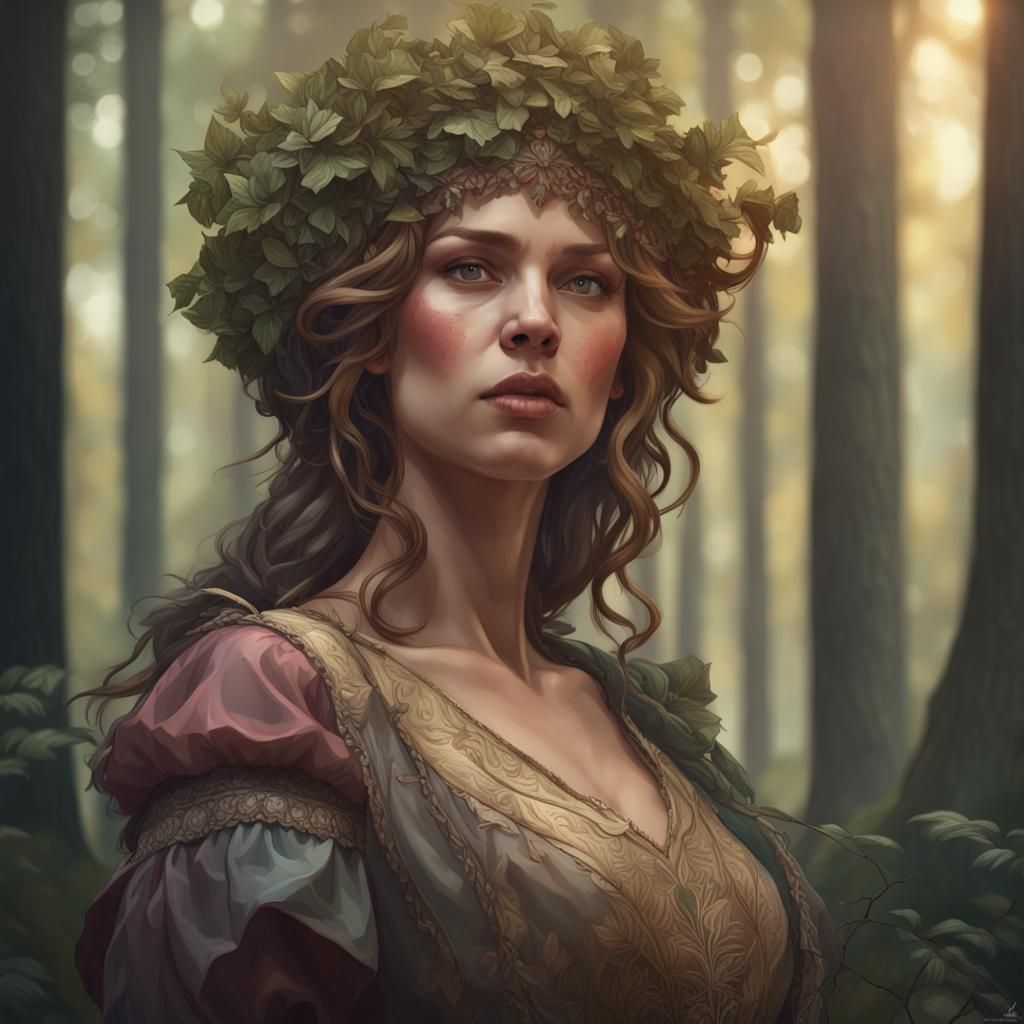 Renaissance Women Portrait with Volumetric Lighting