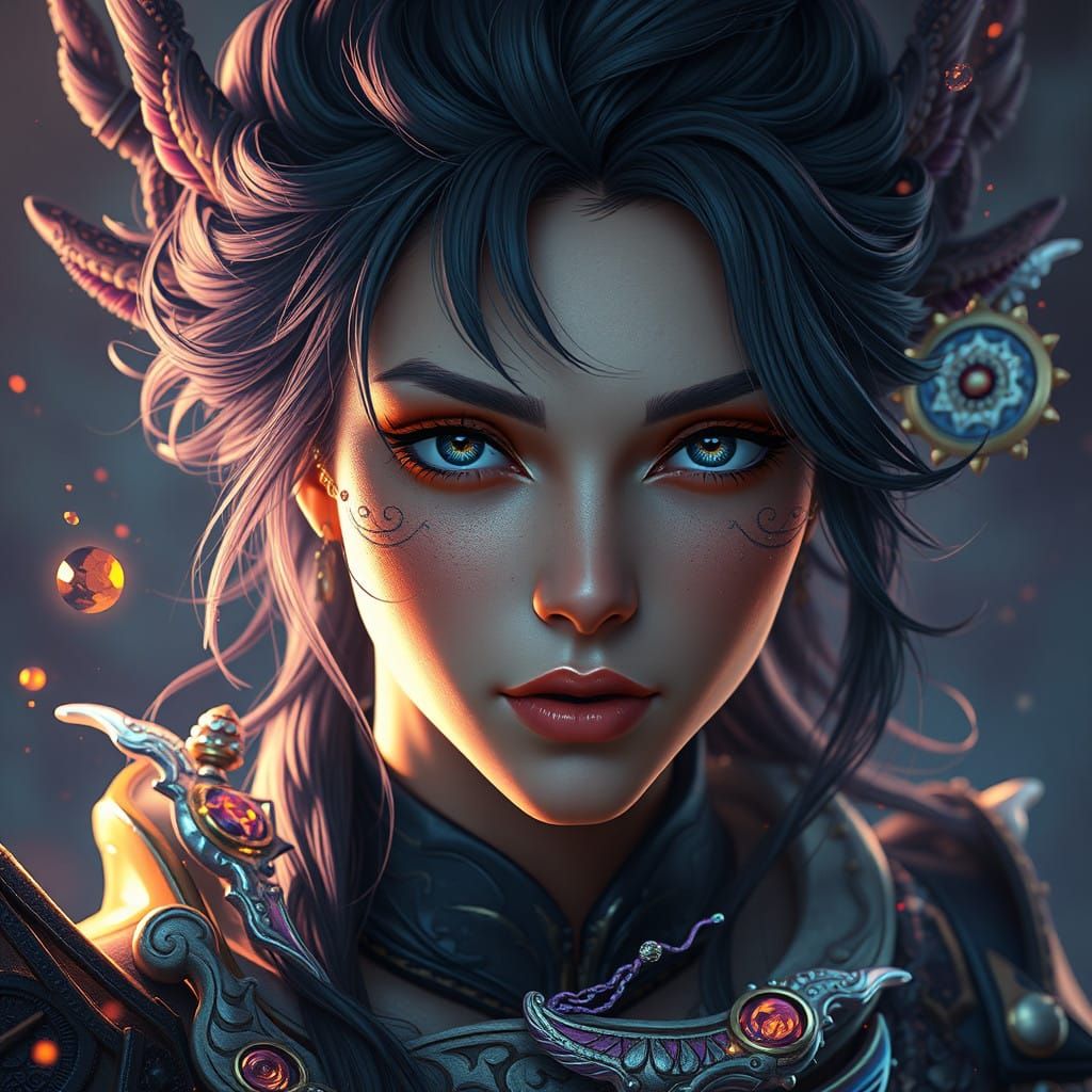 Ethereal Fantasy Figure in Vibrant Hues