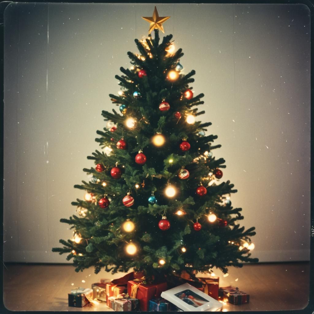 Vintage Polaroid Christmas Tree in Motion