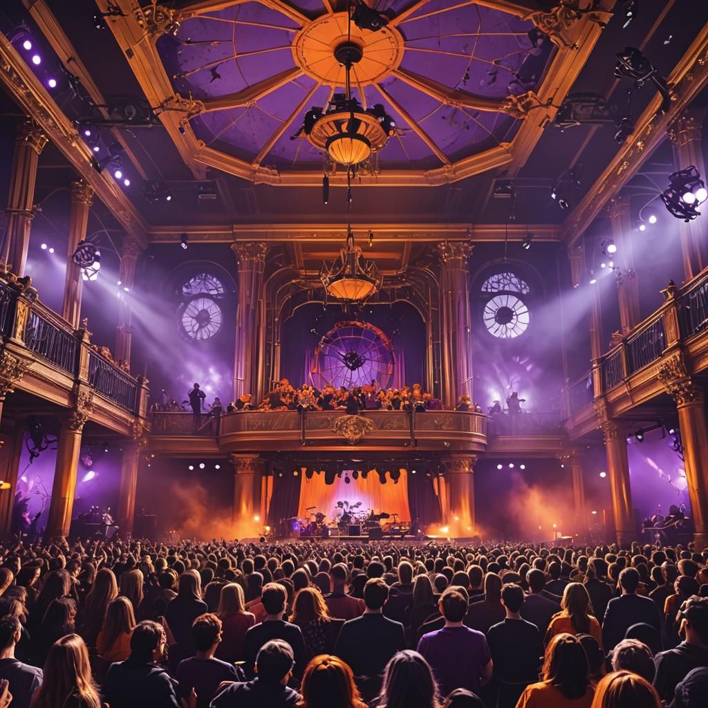 Halloween Rock Concert in Fantastical Hall: 8K Art