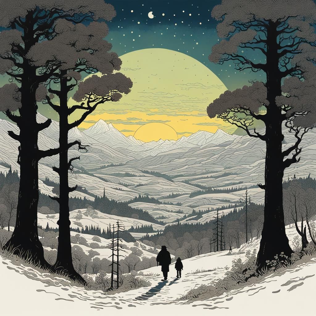 Entangled Intricate Scene Inspired by Friedrich