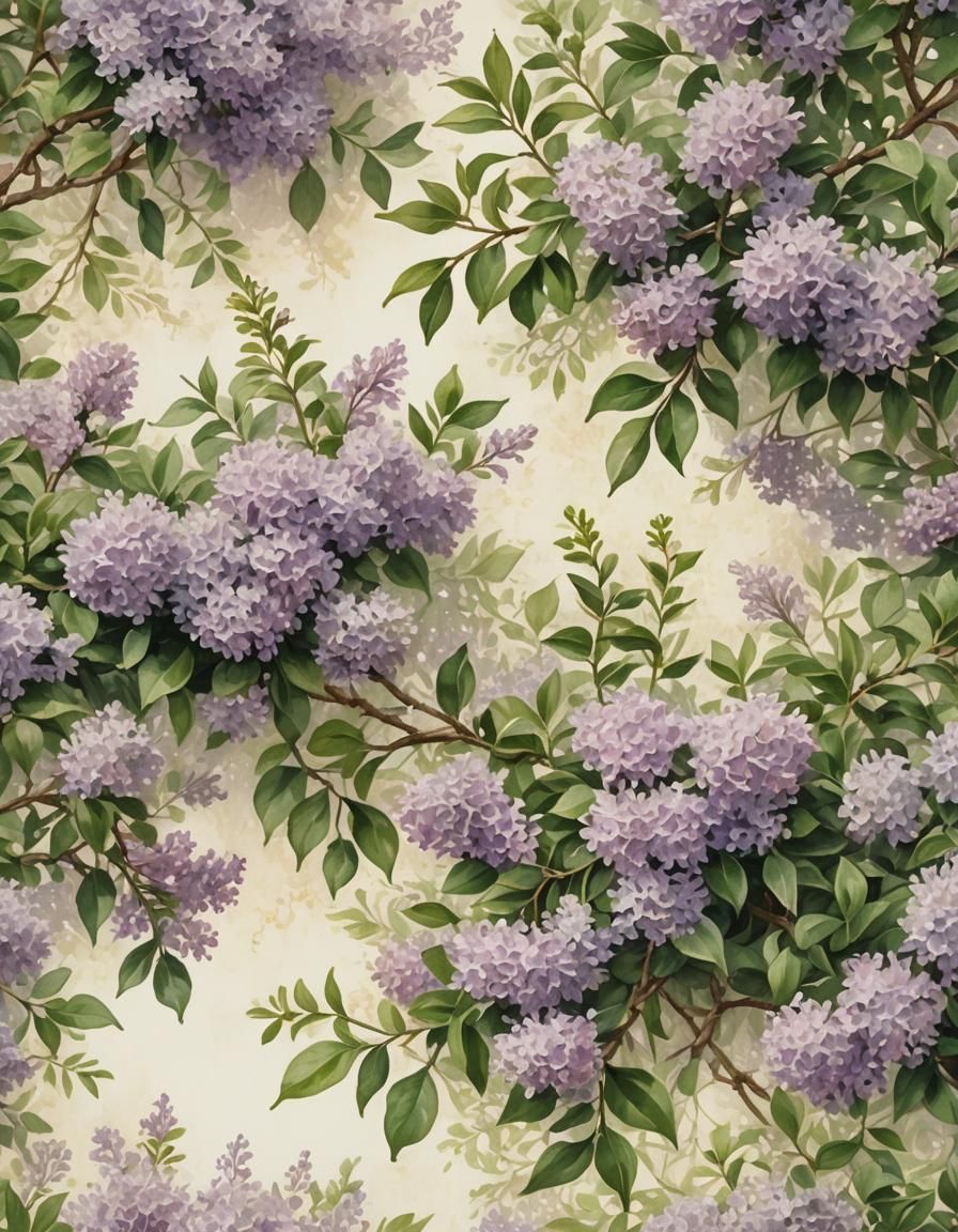 Watercolor Lilac Blossoms on Stationery Paper