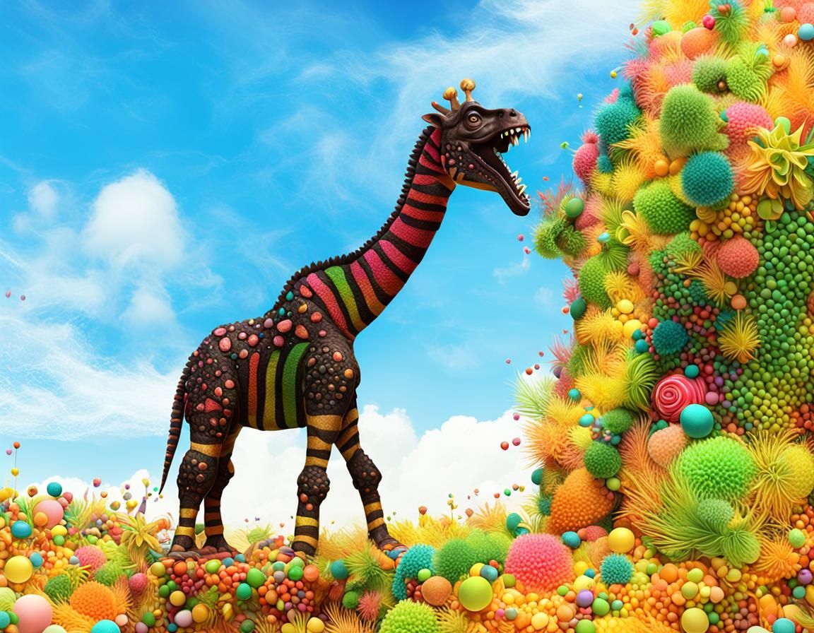 Punky Giraffosaur in Candy Art Style
