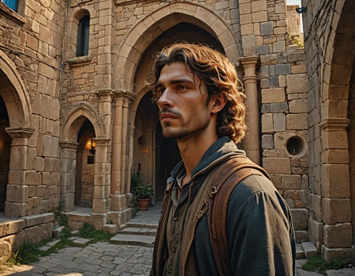 Italian Coastal Man in Golden Hour Light
