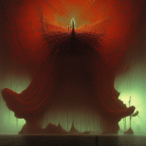 Haunted Polywhirl Pokemon in Ethereal Horror Style