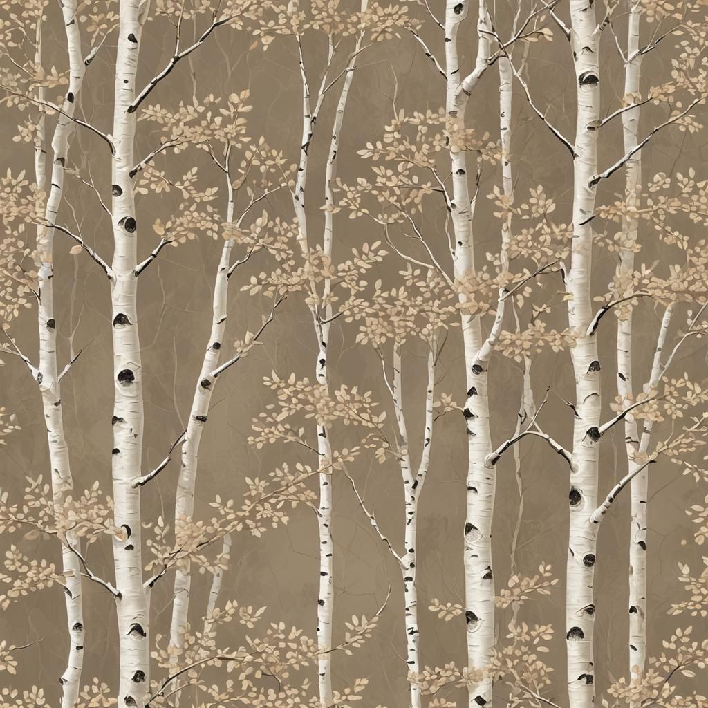 Delicate Lace Birch Trees in Fantasy Landscape