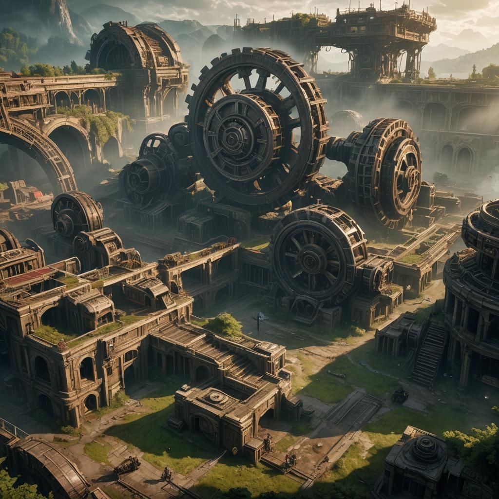 Gears of War Stadium Construction in Lush Landscape
