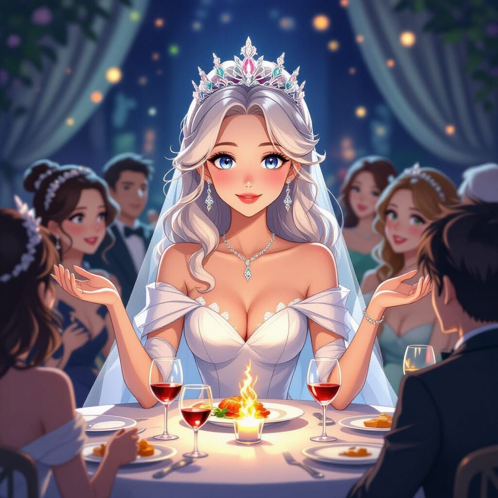 Queen Commands Afterparty In Impressionist Anime Style