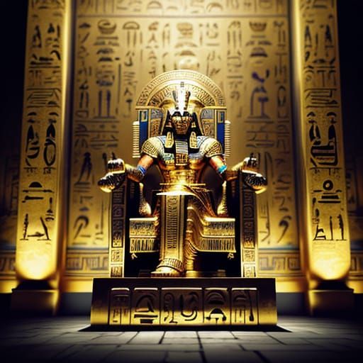 Majestic Ancient Egyptian Pharaoh in Grand Temple